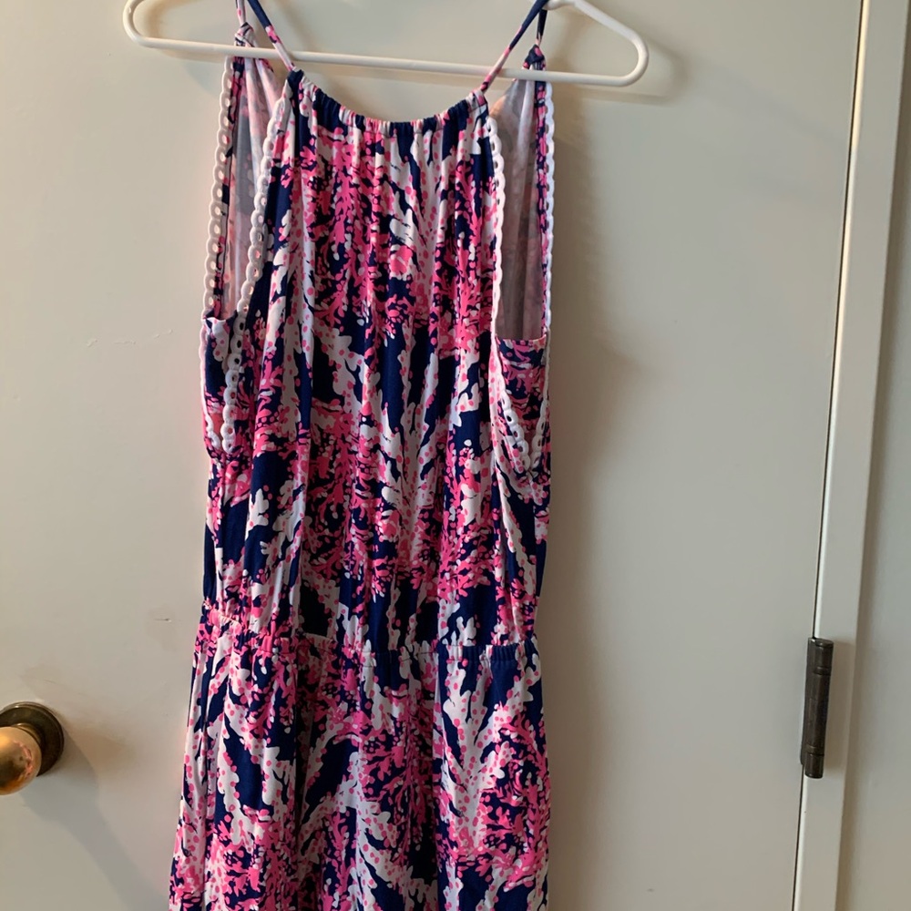Small Lilly Pulitzer “Gianni” romper with a tie halter in the back